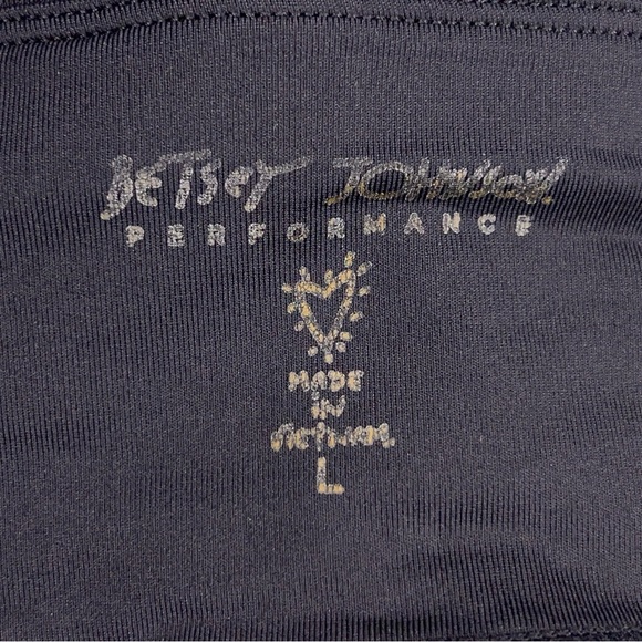 LARGE BETSEY JOHNSON ACTIVEWEAR CAPRIS ATHLETIC BLACK LEOPARD PRINT STRETCH - Picture 10 of 10